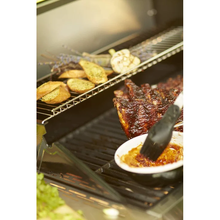 RÖSLE Gasgrill BBQ-Station VIDERO G3 Schwarz, Grill mit 3 Haupt- und 1 Seitenbrenner, Deckel mit Glaseinsatz & Thermometer, beleuchtete Drehknöpfe, pulverbeschichteter Stahl schwarz, Version 2021 – Bild 5