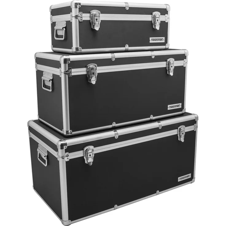 anndora Alu Rahmenkoffer 3er Set Schwarz 155 l Werkzeugkoffer