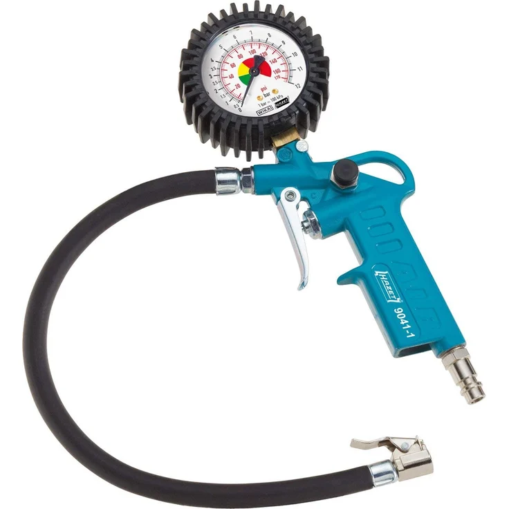 HAZET Reifenfüll-Messgerät Manometer-Messbereich 0-12 bar, Schlauchlänge 400 mm, Manometer-Durchmesser: 63 mm 9041-1 – Bild 1