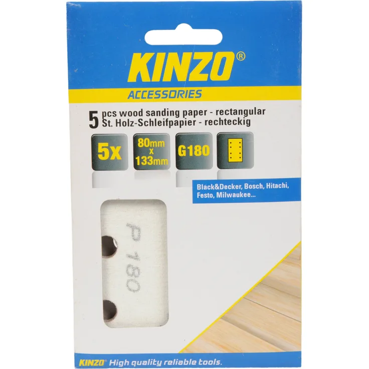 KINZO Wood Sanding Paper 5-teilig g180, 71708