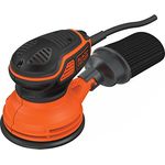 Black+Decker Exzenterschleifer (240W, mit integrierter Staubabsaugung, zum Schleifen-Polieren, werkzeugloser Zubehörwechsel, ergonomisches Griffdesign, Klettfix-System) KA199