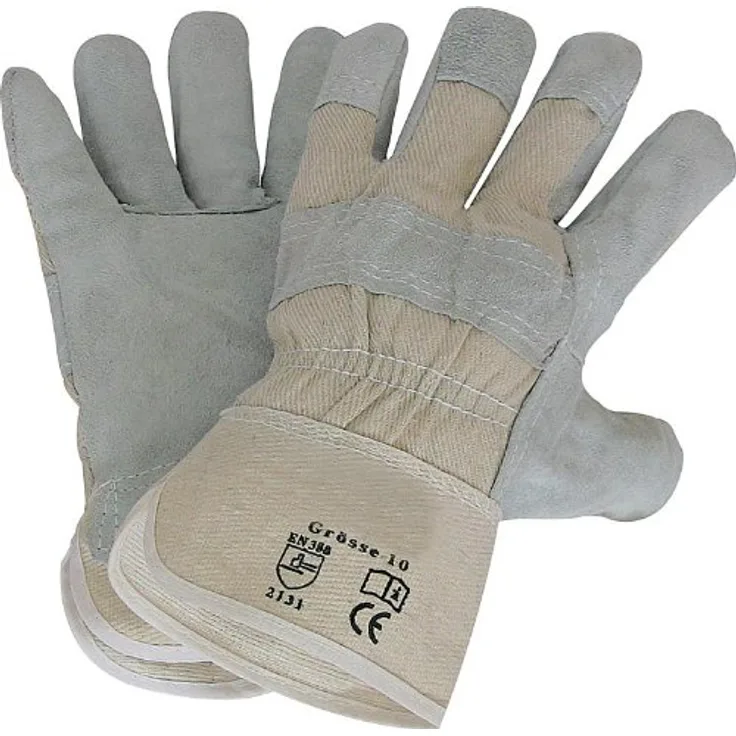 Arbeitshandschuhe, Größe 10 Rindspaltleder, 1,0-1,2 mm