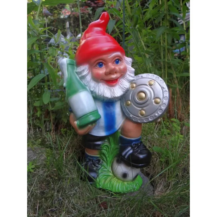 Gartenzwerg Fussballer aus bruchfestem PVC Zwerg - Made in Germany Figur Fussball meister