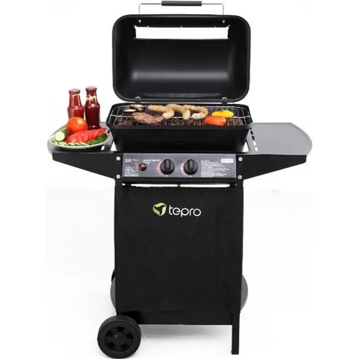 Tepro Lavasteingasgrill Irvine - Grillwagen mit Rollen, Schwarz – Bild 2