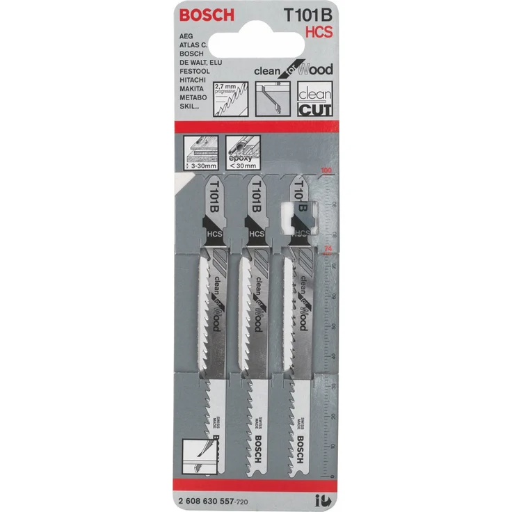 Bosch Professional 2608630557 Stichsägeblatt 3 Stichsägeblätter T 101 B – Bild 1