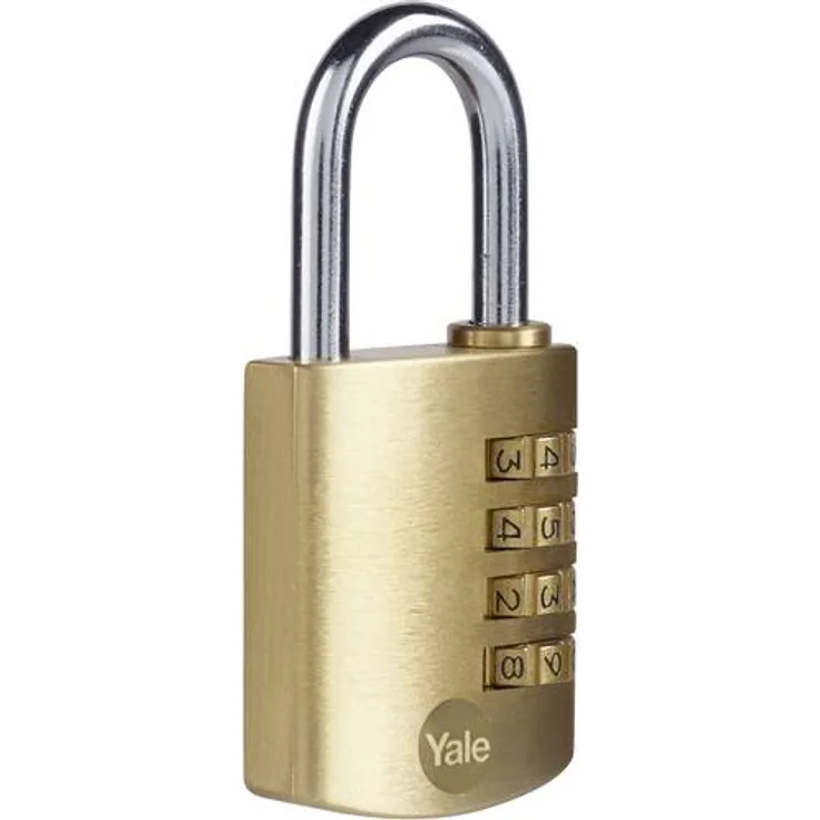 Yale Y150B-40-130-1 Vorhängeschloss aus Messing (40 mm) Bügelschloss aus Stahl für Rucksack, Spind, Werkzeugkasten 3 Ziffern 1000 Kombinationen Standardsicherheit
