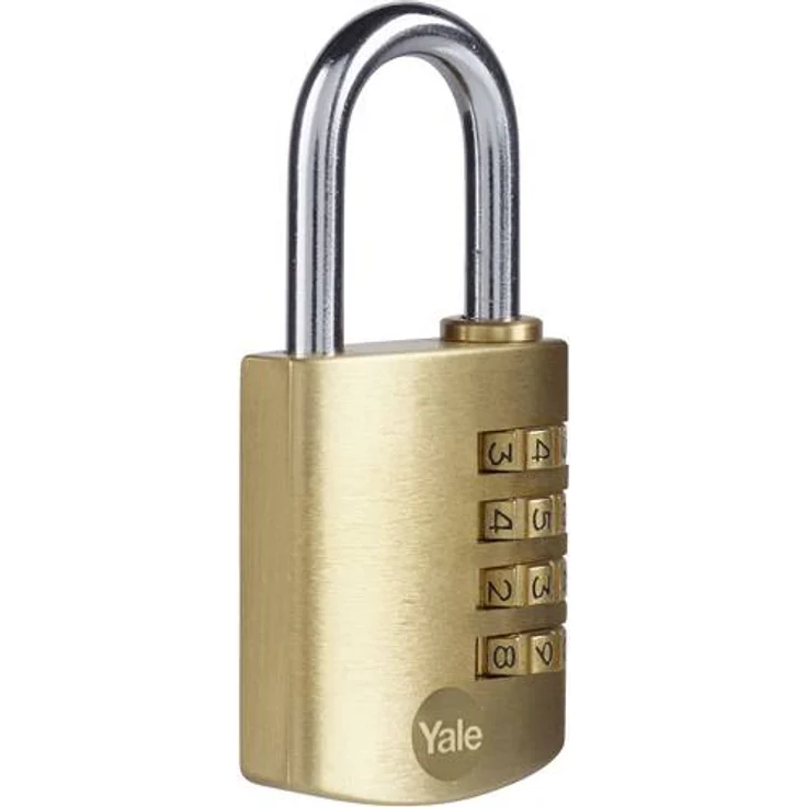 Yale Y150B-40-130-1 Vorhängeschloss aus Messing (40 mm) Bügelschloss aus Stahl für Rucksack, Spind, Werkzeugkasten 3 Ziffern 1000 Kombinationen Standardsicherheit – Bild 1
