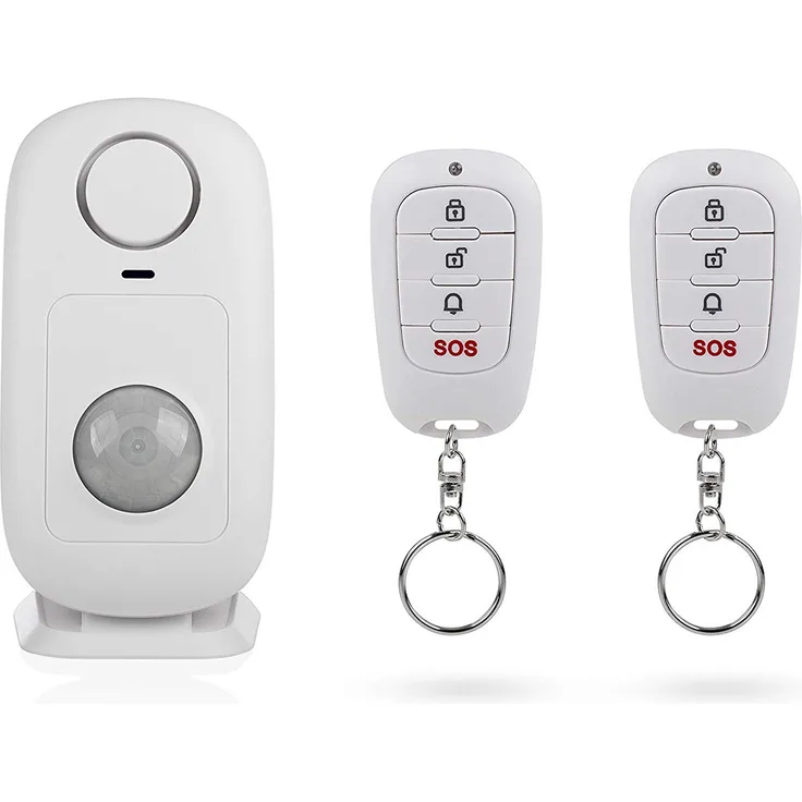 Smartwares Mini Funk Bewegungsmelder mit 2 Fernbedienungen und Alarm 110dB, Zutrittskontrolle