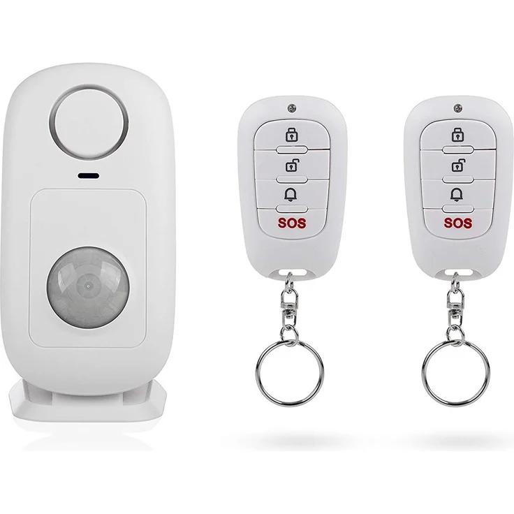 Smartwares Mini Funk Bewegungsmelder mit 2 Fernbedienungen und Alarm 110dB, Zutrittskontrolle