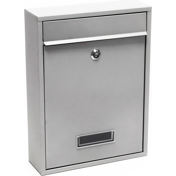 Briefkasten Wandbriefkasten Briefkastenanlage silberfarben pulverbeschichtet V11