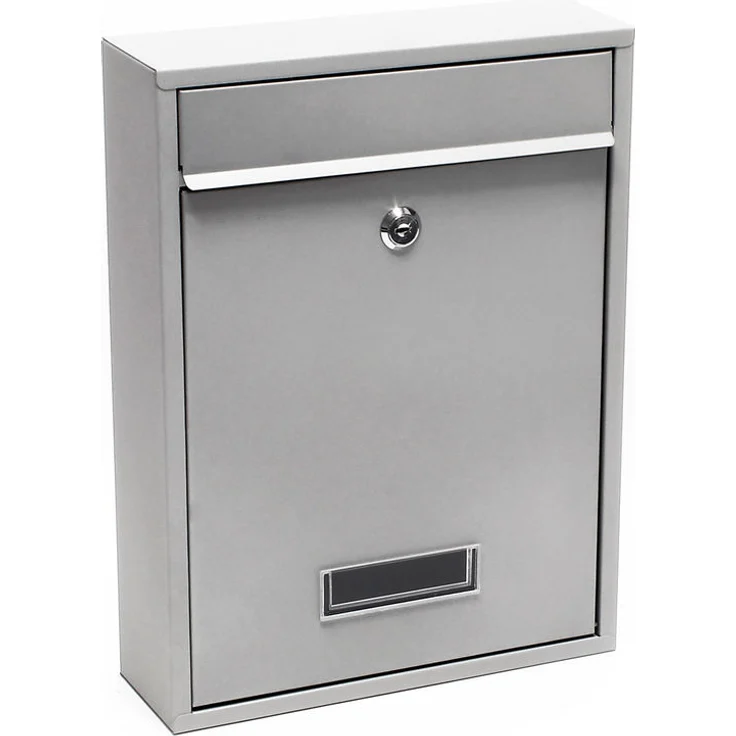Briefkasten Wandbriefkasten Briefkastenanlage silberfarben pulverbeschichtet V11