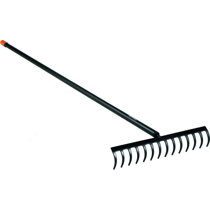 Fiskars Rechen mit 14 Zinken, Breite: 36 cm, Gehärtete Karbonstahlzinken-Aluminiumstiel, Schwarz-Orange, Solid, 1016036 – Bild 1
