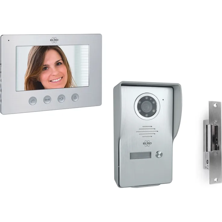 Elro Videotürsprechanlage mit Monitor Kamera Türöffner, Klingelanlage Einfamilienhaus