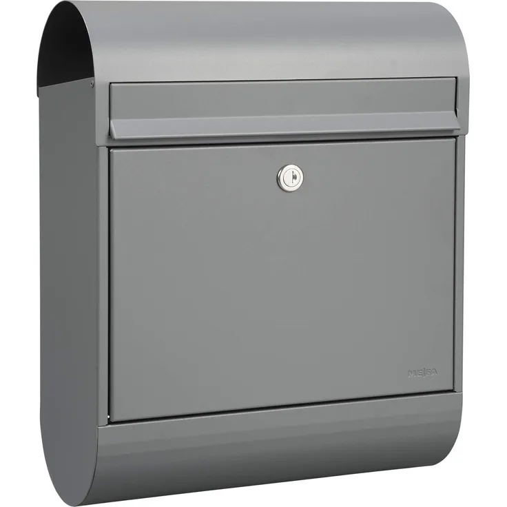 MEFA Briefkasten Ruby 866 mit Zeitungsrolle (Farbe grau, mit Sicherheitsschloss, Größe 450x350x150 mm) 866510DE