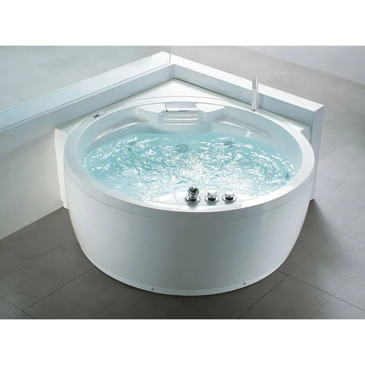 Beliani Badewanne-Whirlpool weiß Eckmodell MILANO