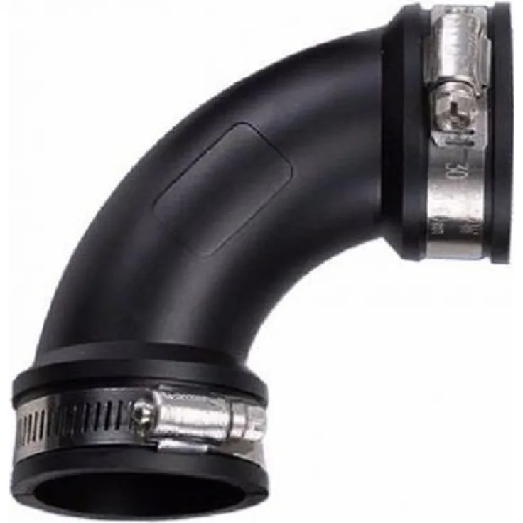 AquaForte PVC Elastomer, flexibler Bogen, 90 Grad, Ø 50 mm (Klemmbereich 50-44 mm), enorm flexibel! Bewässerungszubehör