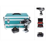 Makita DHP482G1TXW Akku Schlagbohrschrauber 18 V 62 Nm Weiß + 1x Akku 6,0 Ah + 70 tlg. Bit Bohrer Set + TX Alu Koffer - ohne Ladegerät
