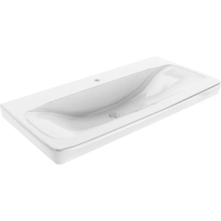 Fackelmann MILANO Waschbecken 88 cm aus Keramik, Weiß