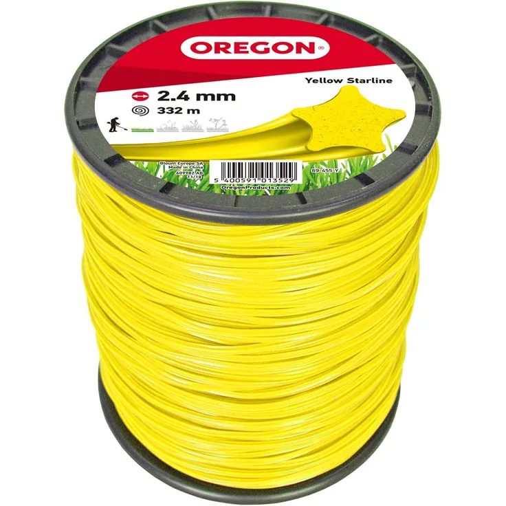 Oregon 69-455-Y Yellow Star Rasentrimmerfaden Draht für Rasentrimmer und Freischneider, 2,4 mm x 332 m