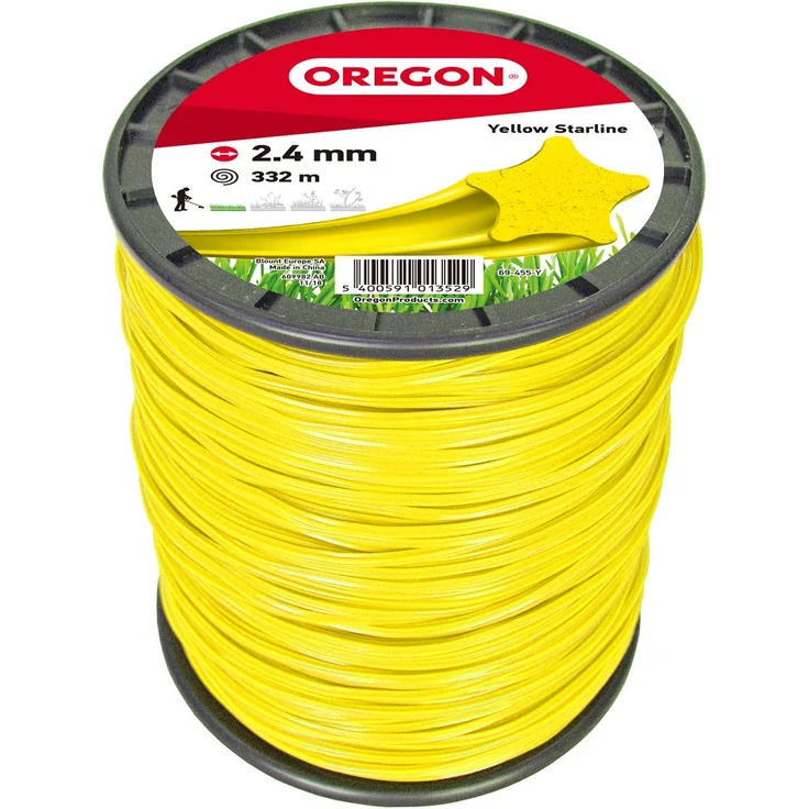 Oregon 69-455-Y Yellow Star Rasentrimmerfaden Draht für Rasentrimmer und Freischneider, 2,4 mm x 332 m