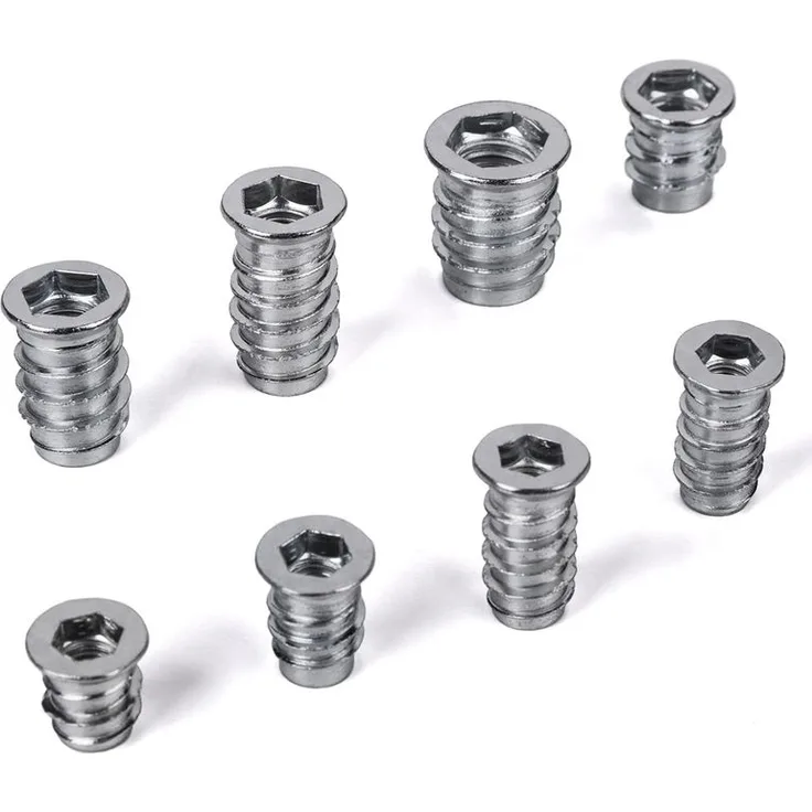 100 x PROFI Einschraubmuffen Eindrehmuffe mit Abdeckrand M6 x 12 mm Einschraubmutter aus verzinktem Stahl mit Innensechskant - So-tech