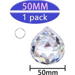 Crystalsuncatcher Sonnenfänger aus klarem Glas, Kristallkugel Prisma, Feng Shui, Hängelampe, 50 mm