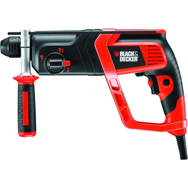 Black+Decker Pneumatischer SDS-Bohrhammer (710W, Meißelhammer mit 1.8J Schlagenergie, Zweithandgriff, Drehzahlvorwahl, Hammerbohren, Bohren oder Meißeln, inklusive Koffer und Zubehör) KD975KA – Bild 1