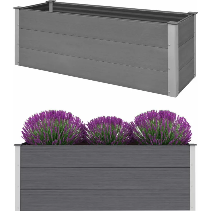 vidaXL Garten-Hochbeet WPC 150 x 50 x 54 cm Grau – Bild 1