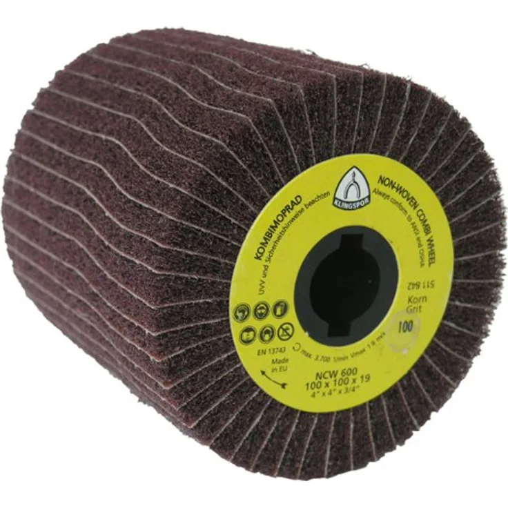 Klingspor 258907A 258907 NCW 600 S Vliesmopräder Kombination 100 x 100 x 19 mm Korn 150 Medium Inhalt: 1 Stück