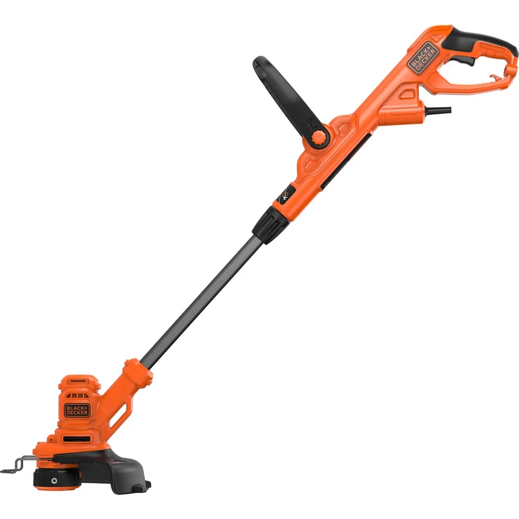Black+Decker BESTA525 Elektro-Rasentrimmer-Rasenkantenschneider (450W, 25 cm Schnittbreite, E-Drive, AFS automatische Fadenverlängerung, werkzeuglos umstellen von Trimmen auf Kantenschneiden) – Bild 1