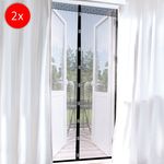 EASYmaxx Moskitonetz Magic Klick mit Magnetverschluß - schwarz 90 x 210 cm - 2er-Set