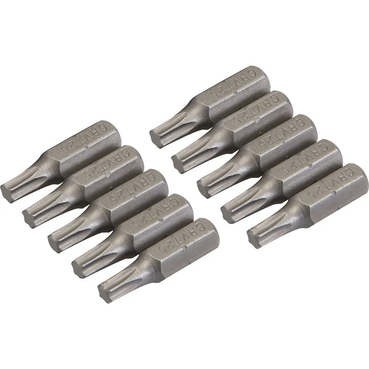 Silverline 398775 Chrom-Vanadium-Torx-Schraubendreher-Bits, 10er-Pckg. T25