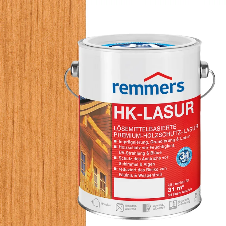 Remmers - Remmers HK-Lasur 2,5 L Eimer Pinie-Lärche - braun
