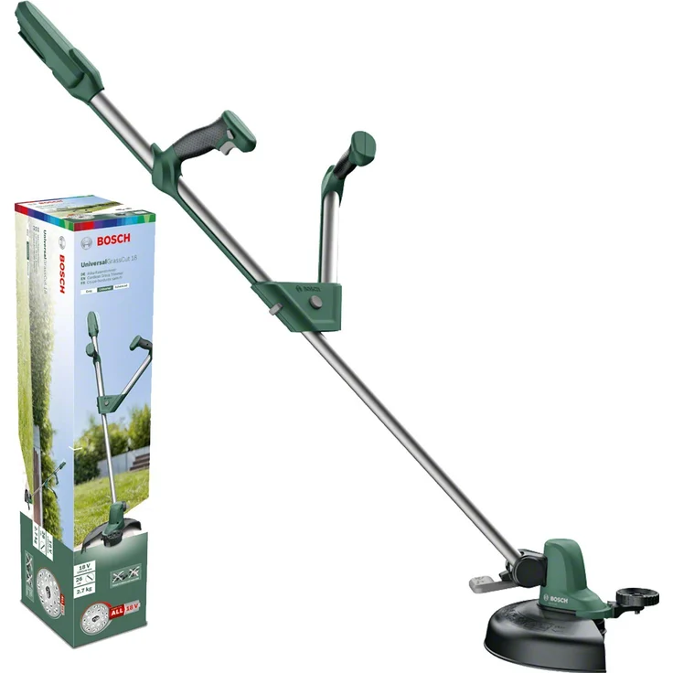Bosch Akku-Rasentrimmer UniversalGrassCut 18 - ohne Akku, 18 Volt System, Schnittkreisdurchmesser: 26 cm, verstellbare Handgriffe, im Karton – Bild 1