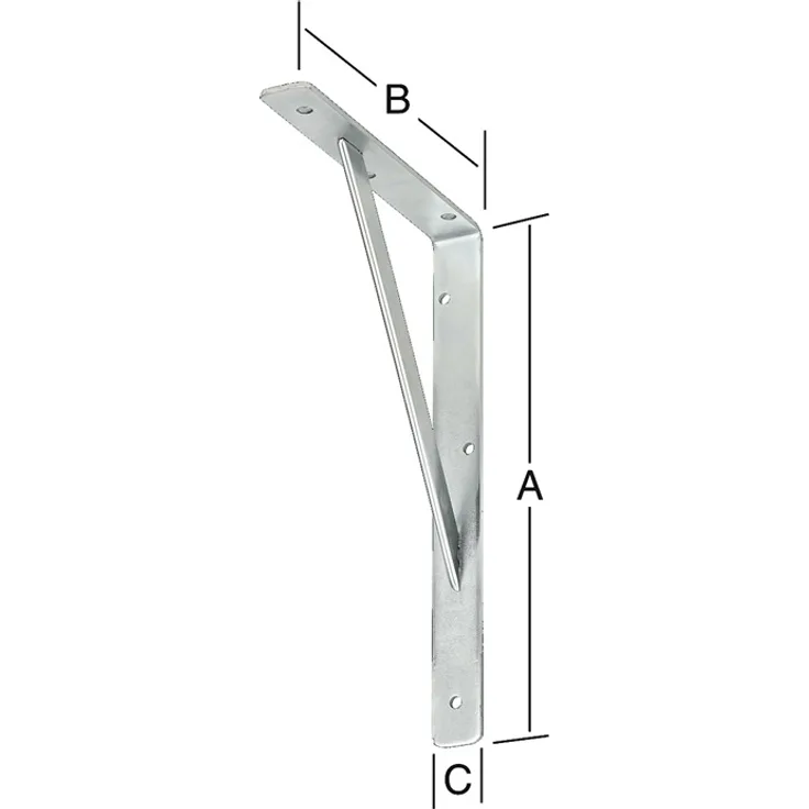 Stegkonsole L.500mm H.330mm B.30mm S.4mm weiß Trgf.200kg VORMANN
