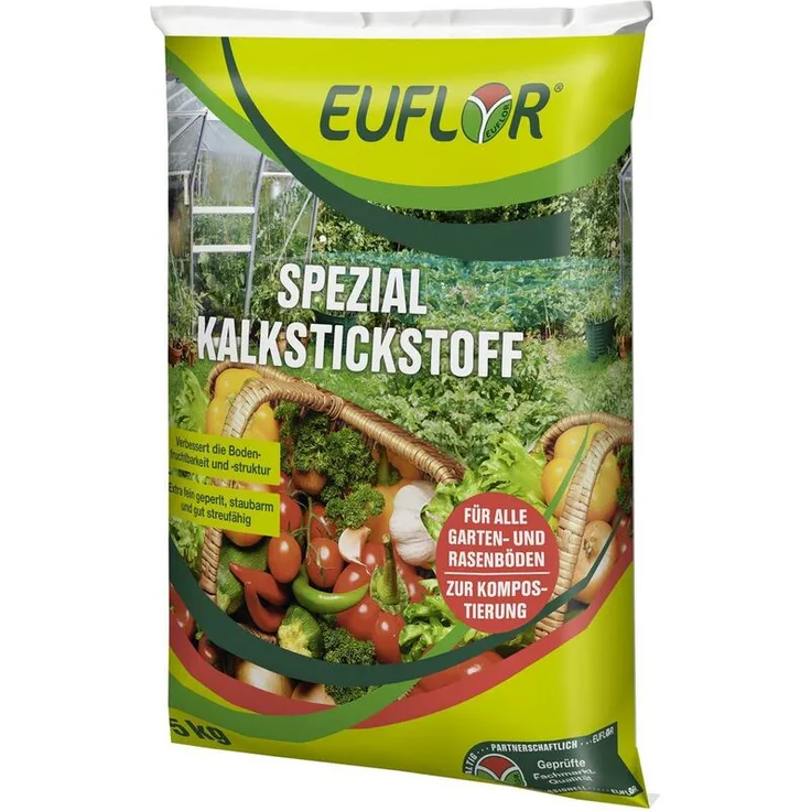 EUFLOR Spezial Kalkstickstoff Rasen Gartenböden Kompost Mehrwirkungsdünger, 5 kg