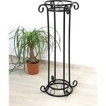 Blumensäule Metall Schwarz 97 cm Blumenständer KW042 Blumenhocker Pflanzenständer Pflanzensäule - Dandibo