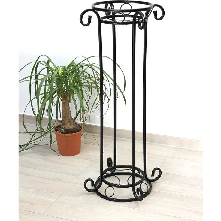 Blumensäule Metall Schwarz 97 cm Blumenständer KW042 Blumenhocker Pflanzenständer Pflanzensäule - Dandibo