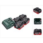 Metabo 18 V Basis Set 4x Akku 10,0 Ah LIHD + ASC 145 Ladegerät CAS System - Preisvergleich