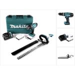Makita HP457DWE Akku Schlagbohrschrauber G-Serie 18 V 42 Nm im Koffer mit UH 522 DZ Akku Heckenschere 52 cm mit 2x Akku 1,5 Ah mit Ladegerät