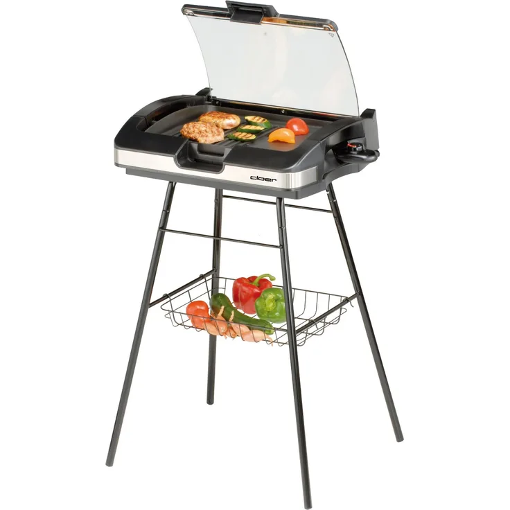 Cloer 6720 Barbecue-Grill mit Standfuss und Glasplatte