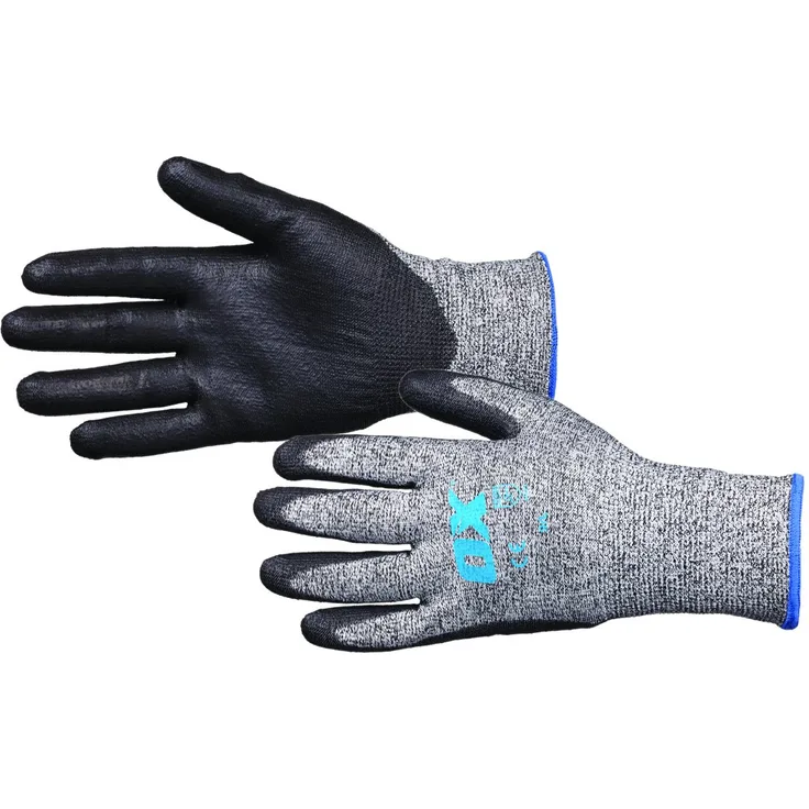 OX ox-s249210Â PU FLEX Cut 5Â Handschuhe, Grau-Schwarz, Größe 10