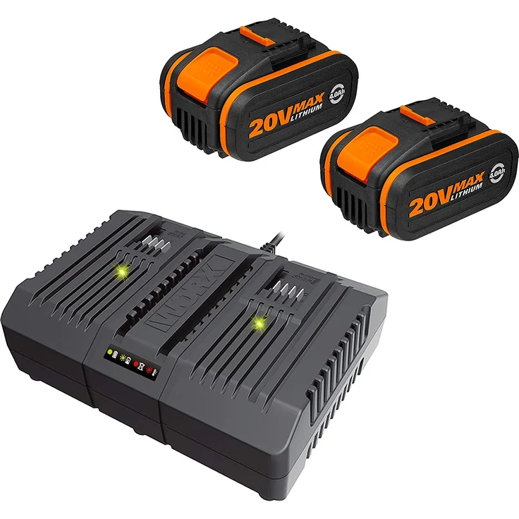 Worx 40V - 2 x 20V-4.0Ah Max Li-Ion 34 cm Akku-Rasenmäher WG779E.1, 30 l Fangkorbvolumen PowerShare – Bild 4