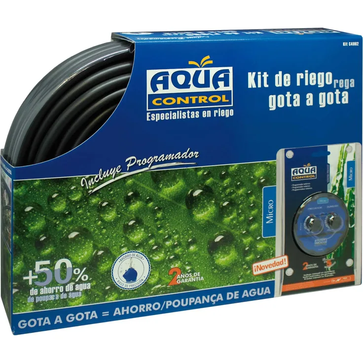 Aqua Control C4062 Regentropfen-Bewässerungs-Set mit Zeitschaltuhr für Frühbeet und Terrasse