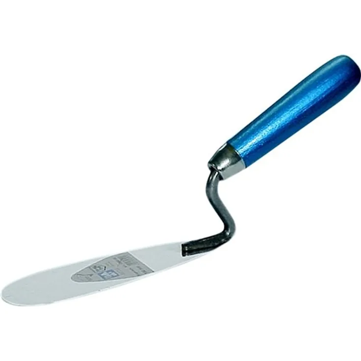 HAROMAC Zungenkelle, Made in Germany, 160x45mm, gehärteter Stahl, Holzgriff in blau, gehärtet und geschliffen, Profiqualität, Maurerkelle