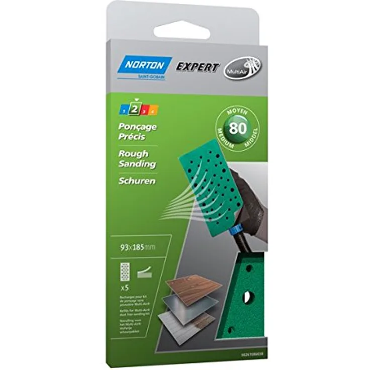 Norton multi-air 5 Beschläge, 93 x 186 mm, P80