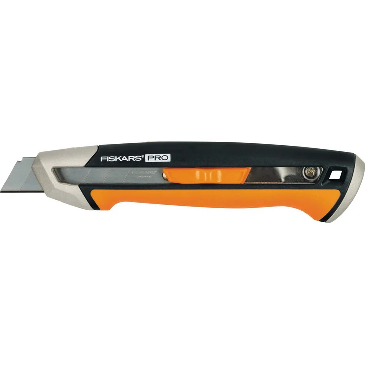 Fiskars Cuttermesser, Länge 16,5 cm, Inklusive Klinge (18mm), Rostfreier Stahl-Kunststoff, Schwarz-Orange, CarbonMax, 1027227 – Bild 1
