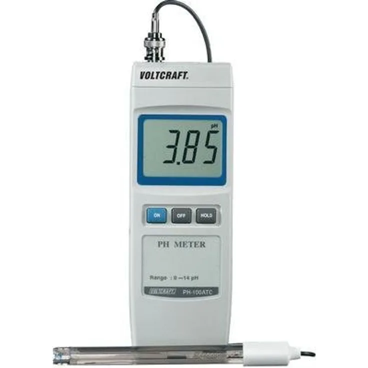 VOLTCRAFT PH-100 ATC Digitaler pH-Wert Messgerät von 0 bis 14 pH kalibriert nach Werksstandard