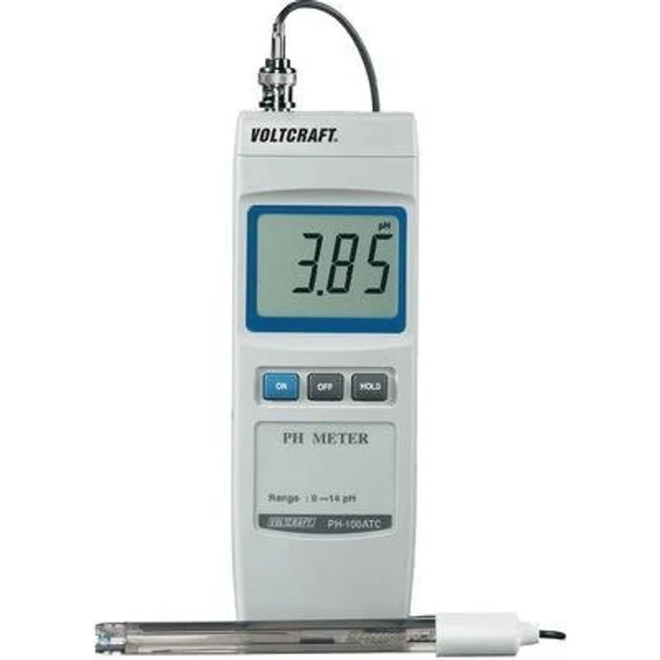 VOLTCRAFT PH-100 ATC Digitaler pH-Wert Messgerät von 0 bis 14 pH kalibriert nach Werksstandard – Bild 1