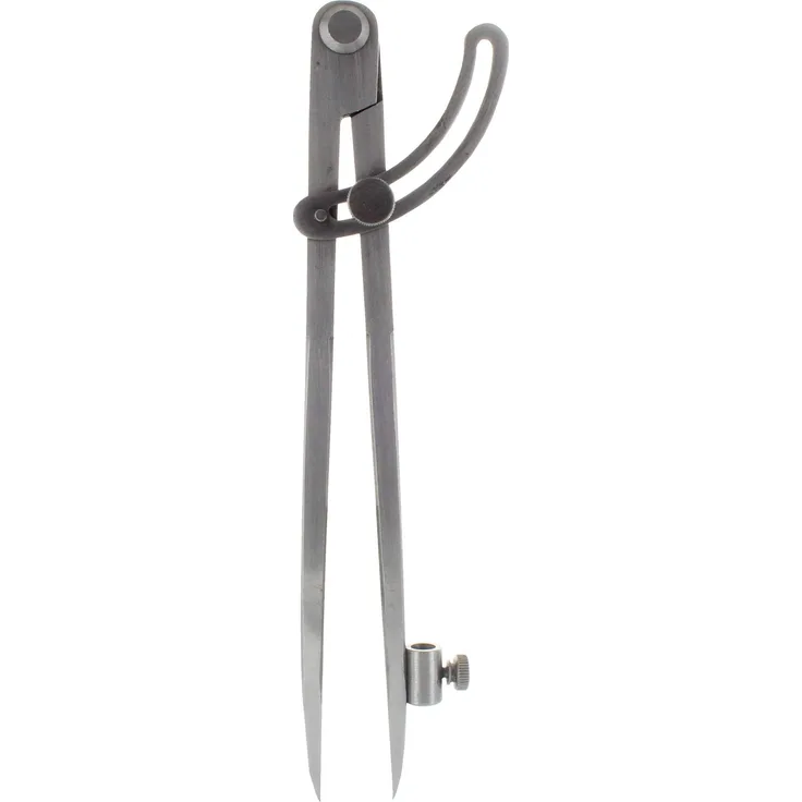 HEDUE B605 Spitzzirkel 500 mm mit Bleistifthalter und Stellbogen, geschmiedeter Stahl